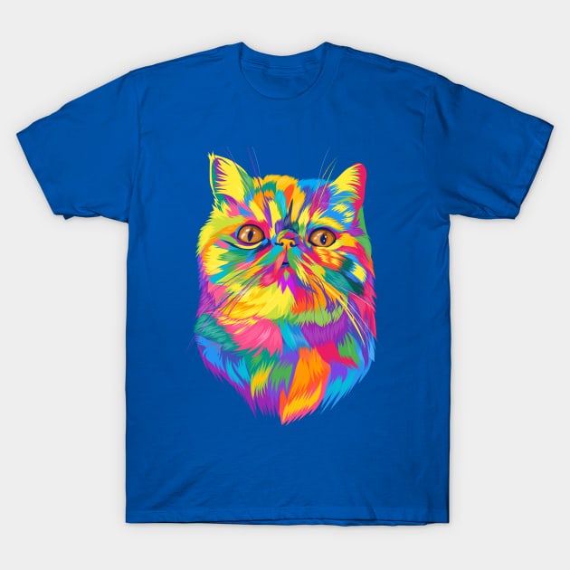 Colorful cute cat rainbow T-Shirt by Fadmel